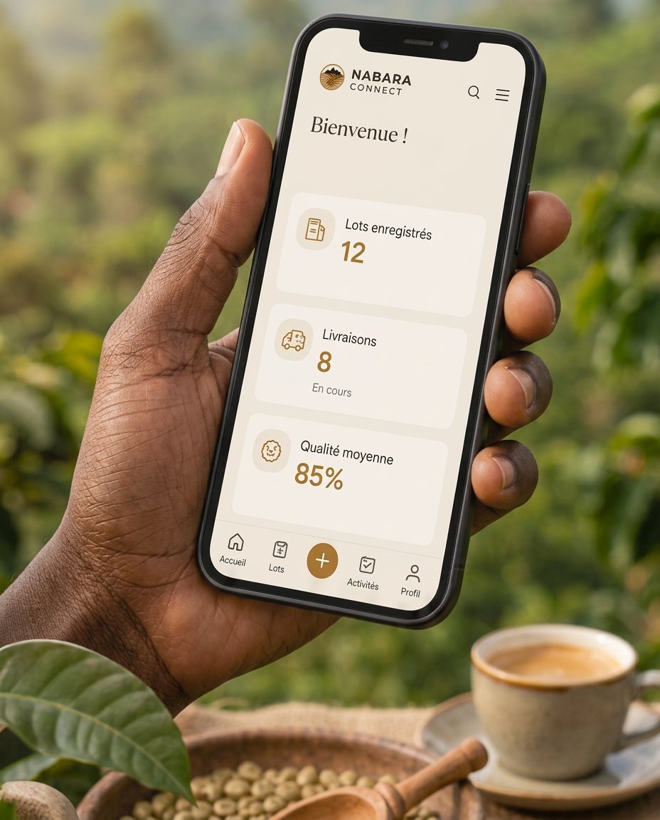 Application Nabara Connect sur smartphone