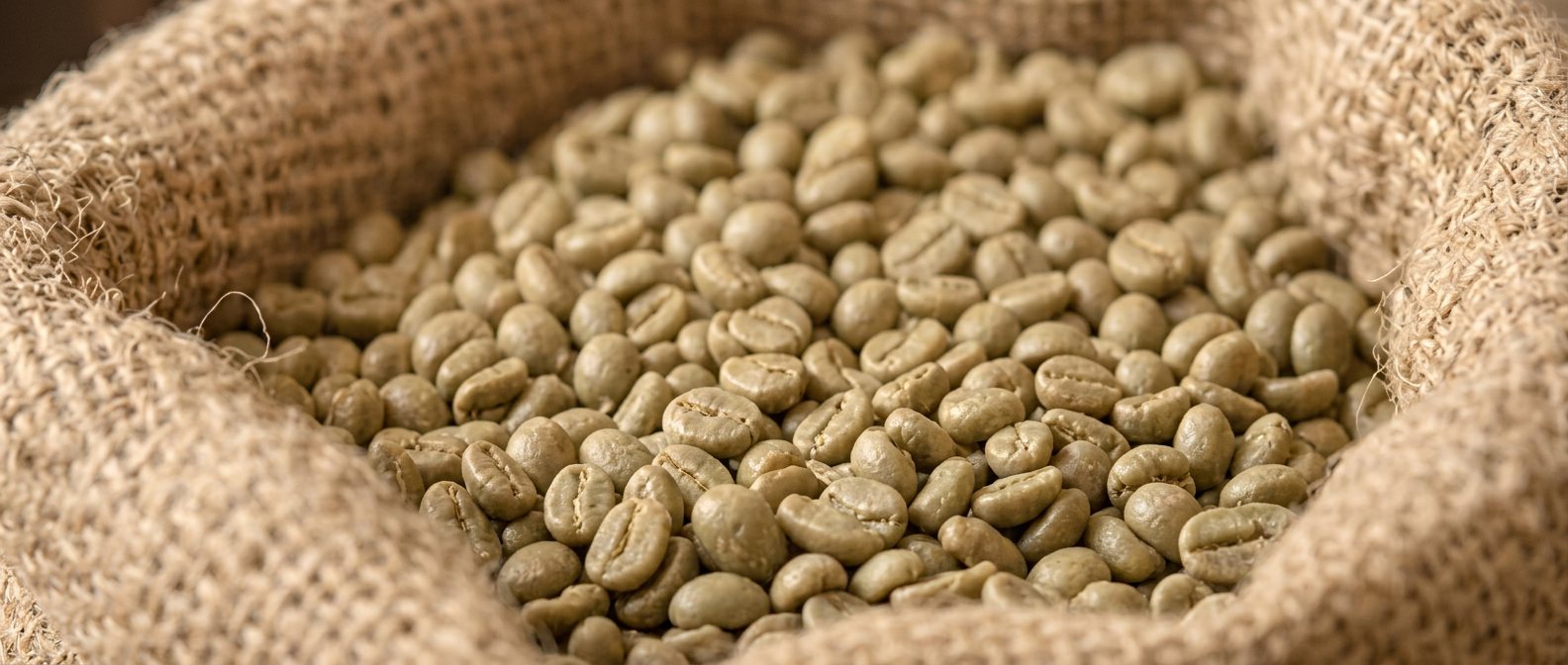 Café vert dans un sac